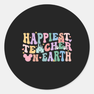 Sticker Rond Enseignant le plus heureux sur Terre Journée natio