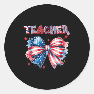 Sticker Rond Enseignant Nœud Patriotique Fête de l'Indépendance