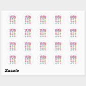 Sticker Rond Enseignant Saint-Valentin Retro Enseignement Soeur (Feuille)