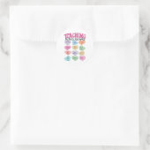 Sticker Rond Enseignant Saint-Valentin Retro Enseignement Soeur (Sac)