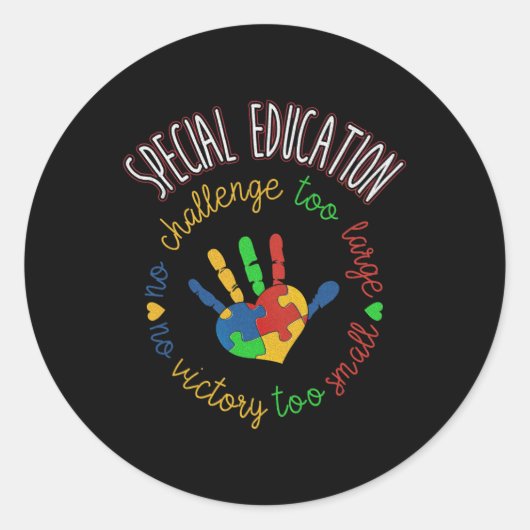 Sticker Rond Enseignant Spécial En Éducation Et En Sensibilisat (Devant)