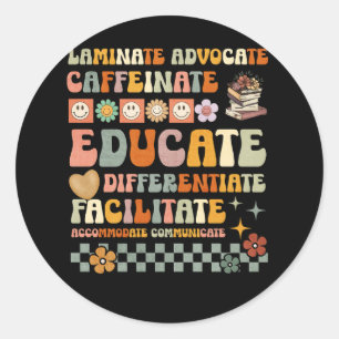 Sticker Rond Enseignant super de l'enseignement spécial Laminat