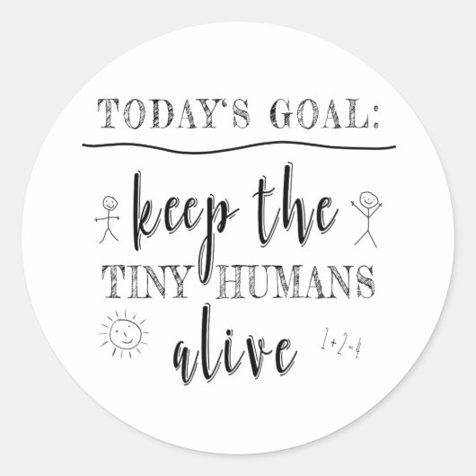 Sticker Rond Enseignant Tiny Human Graduation Cadeau (Devant)