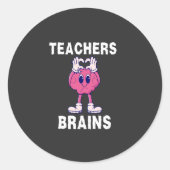 Sticker Rond Enseignants Cerveaux Drôle Cartoon Appréciation de (Devant)