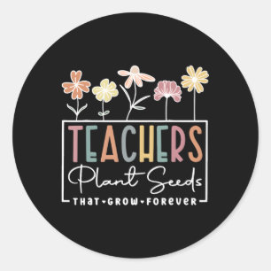 Sticker Rond Enseignants Fleurs Enseignants Plantes Graines Pou