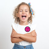 Sticker Rond Enseignants Rose et Noir Bonne fille