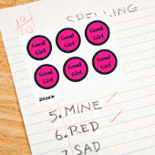 Sticker Rond Enseignants Rose et Noir Bonne fille