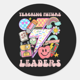 Sticker Rond Enseignement Rétro Dirigeants Futurs Prof Cool Dos