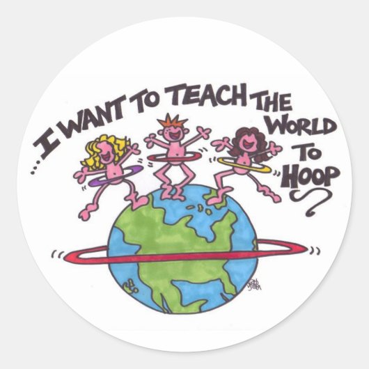 Sticker Rond Enseigner au monde à chanter (Devant)