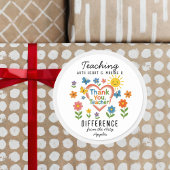 Sticker Rond Enseigner avec le coeur et faire une différence En