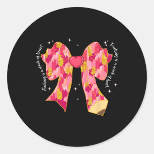 Sticker Rond Enseigner Est Une Oeuvre De Coeur Rose Coquette Bo