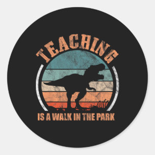 Sticker Rond Enseigner Est Une Promenade Dans Le Parc Drôle Ens