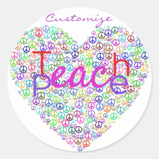 Sticker Rond Enseigner le coeur de la paix Thunder_Cove (Devant)