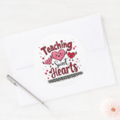 Sticker Rond Enseigner les Coeurs Doux Funny Enseignant de Vale (Enveloppe)