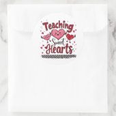 Sticker Rond Enseigner les Coeurs Doux Funny Enseignant de Vale (Sac)