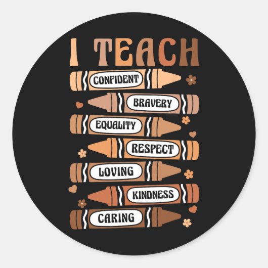 Sticker Rond Enseigner Melanin Afro Africain Noir Histoire Mois (Devant)