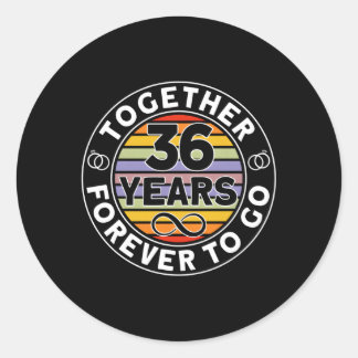 Sticker Rond Ensemble 36 Ans Pour Toujours Aller 36E Mariage An