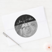 Sticker Rond Ensemble comme un nom avec photo Rose (Enveloppe)