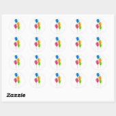 Sticker Rond Ensemble de ballons de fête d'anniversaire (Feuille)