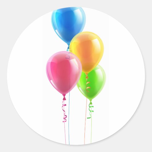 Sticker Rond Ensemble de ballons de fête d'anniversaire (Devant)
