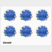 Sticker Rond Ensemble de cliparts de cercle spatial (Feuille)
