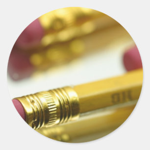 Sticker Rond Ensemble De Crayons