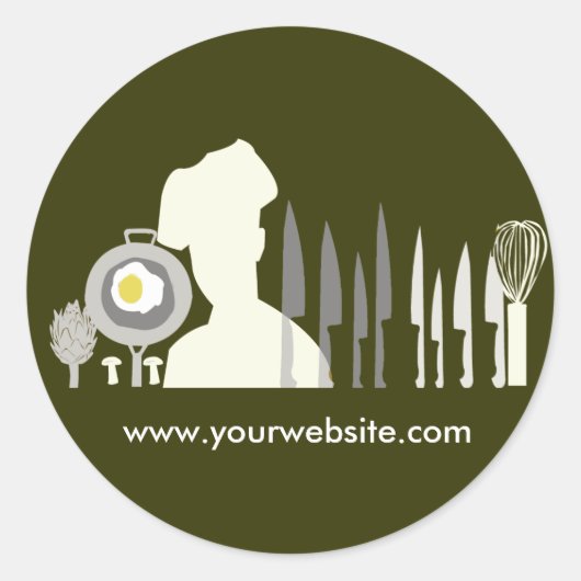 Sticker Rond Ensemble de Cuisines de grands chefs (Devant)