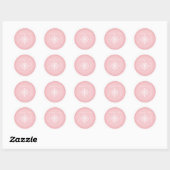 Sticker Rond Ensemble de Joy Snowflake Baby shower rose (Feuille)