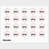 Sticker Rond Ensemble de lingerie de Bourgogne pour enterrement (Feuille)