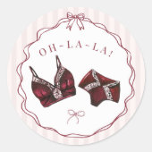 Sticker Rond Ensemble de lingerie de Bourgogne pour enterrement (Devant)