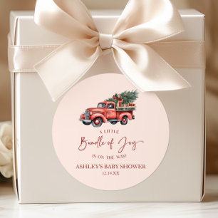 Sticker Rond Ensemble de Noël de Joie Baby Shower de Noël