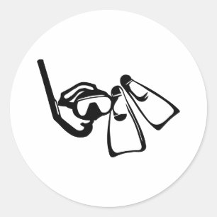 Sticker Rond Ensemble de plongée