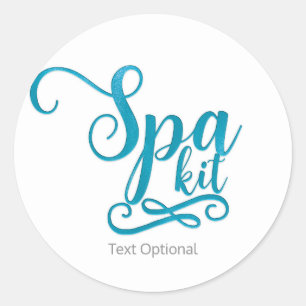 Sticker Rond Ensemble de SPA sarcelle personnalisé panier-cadea