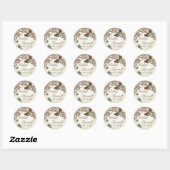 Sticker Rond Ensemble Mariage Botanica - Crème Tan (Feuille)