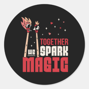 Sticker Rond Ensemble, nous déclenchons l'amour du couple magiq