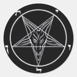 Sticker Rond Ensemble rond d'autocollant de Baphomet