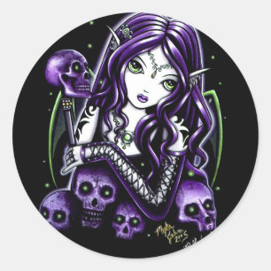 Sticker Rond Ensemble rond d'autocollant de "belladone"