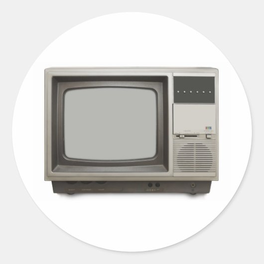 Sticker Rond Ensemble TV vintage (Devant)