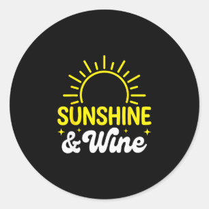Sticker Rond Ensoleillement et vin été en plein air 