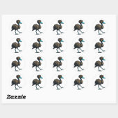 Sticker Rond Entendre Emu (Feuille)