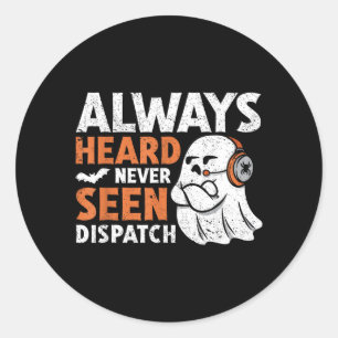Sticker Rond Entendu Vu Dispatch Effrayant Halloween Mignon Fan