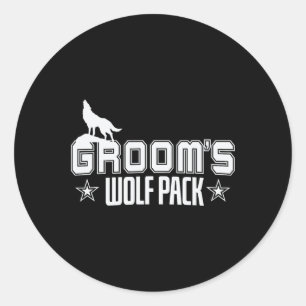 Sticker Rond Enterrement de vie de garçon du marié Wolfpack Men