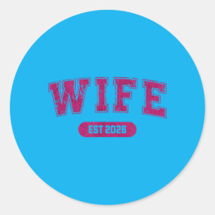 Sticker Rond Enterrement de vie de garçon Mariage Femme et mari