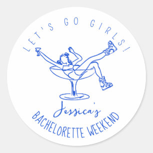Sticker Rond Enterrement de vie de jeune fille après ski griffo