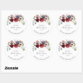Sticker Rond Enterrement de vie de jeune fille Burgundy Floral (Feuille)