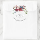 Sticker Rond Enterrement de vie de jeune fille Burgundy Floral (Sac)