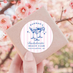 Sticker Rond Enterrement de vie de jeune fille Cocktail Moderne