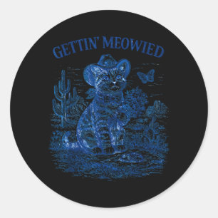 Sticker Rond Enterrement de vie de jeune fille Cowboy Cowgirl e