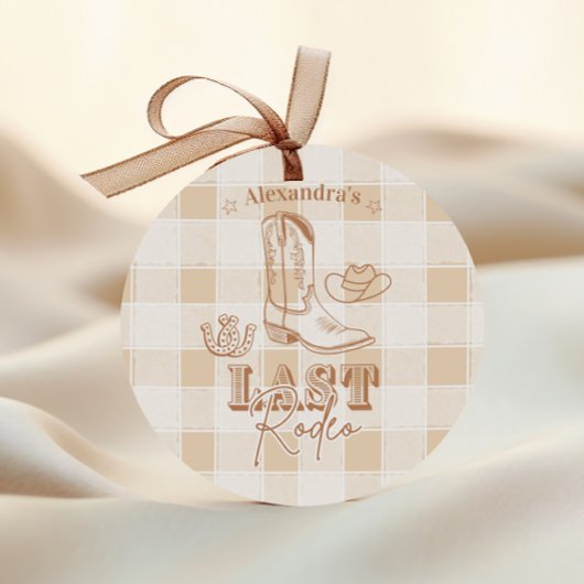 Sticker Rond Enterrement de vie de jeune fille du dernier rodéo