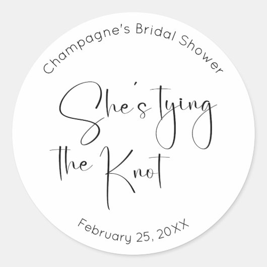 Sticker Rond Enterrement de vie de jeune fille Écriture Moderne (Devant)